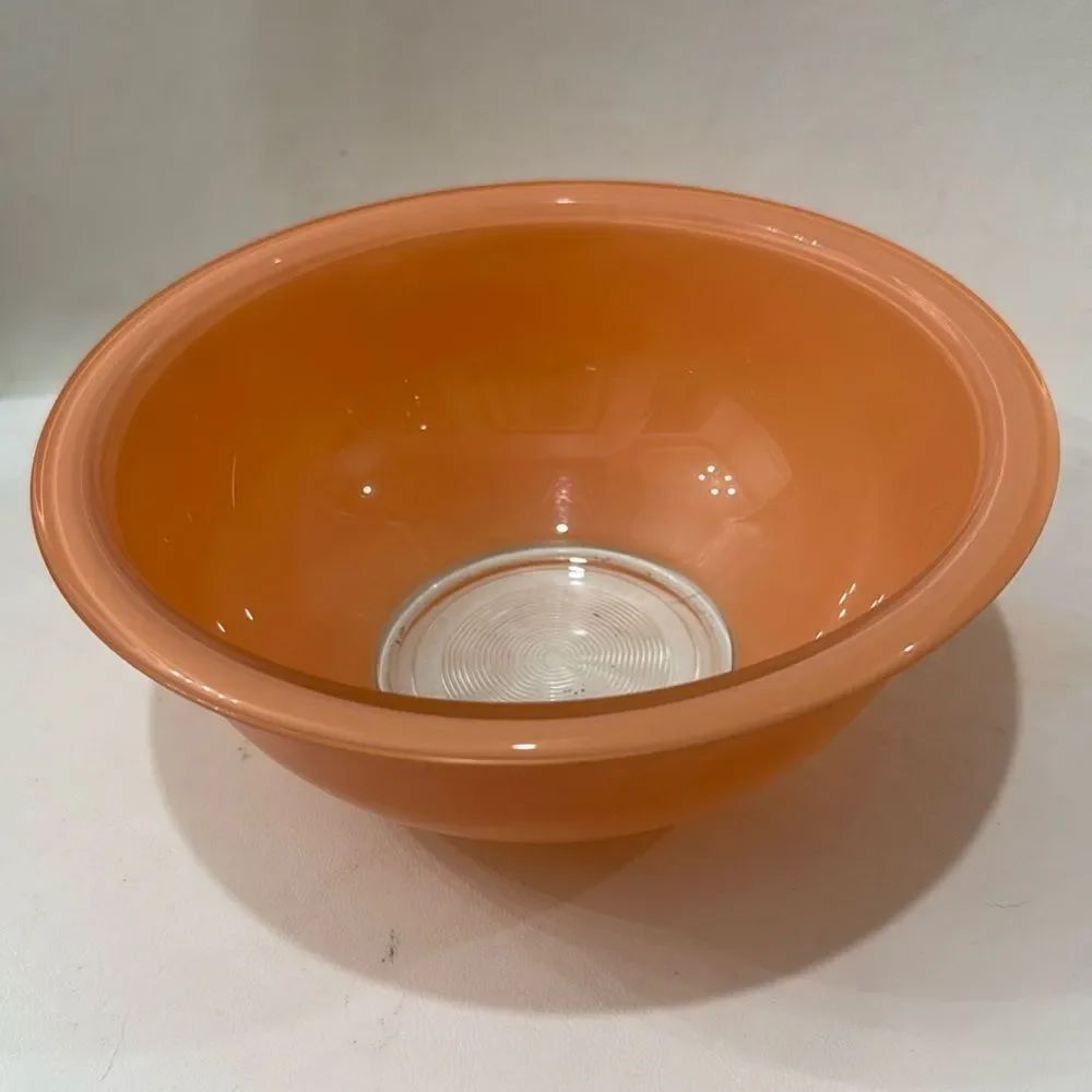 Pyrex Vintage Nesting Bowl Orange Clear Bottomed Corning Ware USA 1.5 Liter
